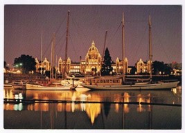 Postcard Parliament Building Illuminated Victoria British Columbia - £3.11 GBP