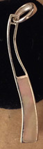 Vintage Hand Crafted 1980s Sterling Silver Inlaid Iridescent Pink Mother Of Pear - £32.63 GBP