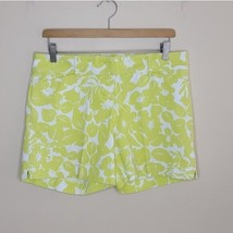 The Limited | Bright Yellow-Green Floral Print Chino Shorts, womens size 6 - £11.39 GBP