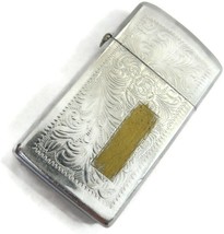 1991 Vintage Zippo Lighter Florentine Venetian Scroll Design Slim Brass - £31.37 GBP
