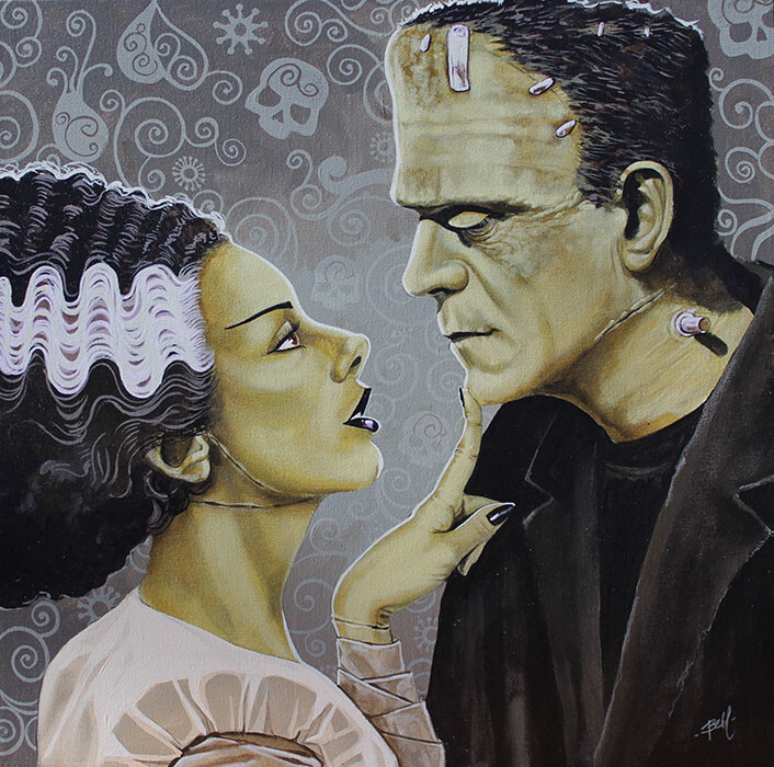 Lowbrow Art Flirtationship Canvas Giclee Print by Mike Bell 5 Sizes Fran... - $75.00+