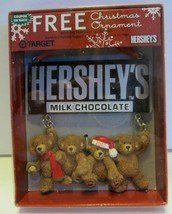 Hershey&#39;s Chocolate Christmas Ornament Teddy Bears New 2003 Target Exclusive - £7.88 GBP