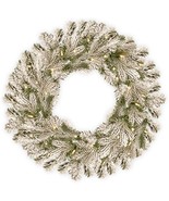 National Tree Company Pre-Lit &#39;Feel Real&#39; Artificial Christmas Wreath, G... - £41.10 GBP