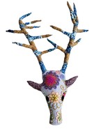 32&quot; HUGE Fabric Deer Head Wall Decor Boho Shabby Chic Cottage Farmhouse Art - $184.23 CAD