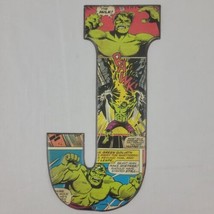 Marvel Comics Monogram Letter J Hulk Metal Wall Decor 10&quot; Open Road Vtg - $9.95