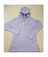 Straight Down Sweater Women&#39;s Medium Woven Purple Hooded Tunic Pullover - $436.42 MXN