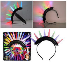 2 NEW LIGHT UP SPIKE MOHAWK / PRINCESS  headband lightup flashing hat PA... - $27.30
