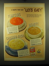 1948 Campbell&#39;s Tomato, Bean with Bacon and Chicken Noodle Soup Advertisement - £14.61 GBP