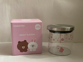 Line Friends CONY Sweet Blossom Official Licensed Glass Canister Container NIB - £24.85 GBP