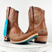 NEW Lane LEXINGTON Short Brown Cowboy Boots 7.5 Leather Western Ankle Snip Toe - £151.01 GBP