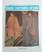Fab! Vintage Vogue Couturier Design ~ Fabiani ~ Cape &amp; Pantsuit Misses S... - £39.06 GBP