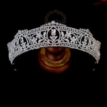 European Royal Queen&#39;s Crown Crystal Tiara Bridal Zircon Accessories Evening Hai - £113.14 GBP