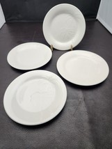 Oneida Palms (4) Salad Plates  White Raised Relief Trees Casual Settings - $22.44