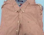 Tommy Hilfiger Long Sleeve Men&#39;s Shirt Size L Red &amp; White striped - $12.86