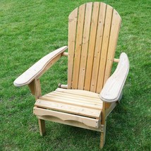 Folding Adirondack Chair for Patio Garden in Natural Wood Finish - £193.51 GBP