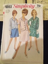 Vtg 60s Simplicity Pattern 6893 Ladies Jacket Suit Sz 20.5 B 41 Cut&amp;Comp... - $7.27