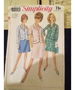 Vtg 60s Simplicity Pattern 6893 Ladies Jacket Suit Sz 20.5 B 41 Cut&amp;Comp... - $151.33 MXN