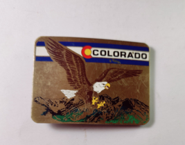 Colorado Belt Buckle Hand Detailed Brass Vintage 70s Winco Assoc Denver - £11.76 GBP