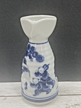 Small Antique Japanese Blue and White Porcelain Sakura Tree Sake Bottle - £15.00 GBP