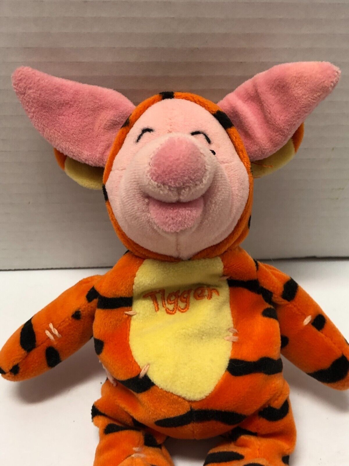 Disney Winnie the Pooh Piglet Dressed As Tigger 8" VINTAGE Plush Figure Item image 2