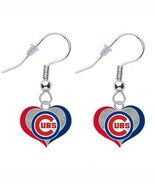 Cubs &quot;C&quot; Swirl Heart Earrings - Pierced - $310.78 MXN
