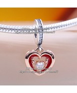 2023 Valentine’s Day Release Two-tone Radiant Heart Dangle Charm  - £13.37 GBP