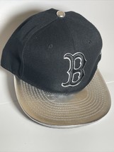 Boston Red Sox Hat New Era Baseball Cap Black &amp; Silver Adjustable Strapback - £15.50 GBP