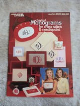 Vtg Leisure Arts Charted Monograms For Cross-Stitch Needlepoint Pattern Leaflet - £9.66 GBP
