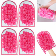 4 Pc Bath Shower Scrubber Glove Body Skin Exfoliating Cloth Massage Sponge Spa - £20.77 GBP