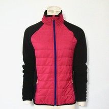 Ralph LAUREN Puffer Jacket Fleece Quilted PINK BLACK RL Zip Up Coat Small  - $42.74