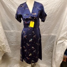 Women&#39;s Navy Floral Shortsleeve Dress - $59.39