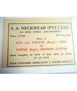 1945 South Africa Ad S. A. Neckwear (PTY.) LTD. Ties and Dressing Gowns - $148.86 MXN