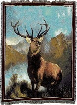 72x54 MONARCH OF THE GLEN Deer Buck Wildlife Tapestry Afghan Throw Blanket - £50.36 GBP