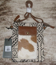 Myra Bag #1563 Leather, Canvas, Hairon, Rug 6.5&quot;x8&quot; Small Crossbody~Front Pocket - £23.12 GBP