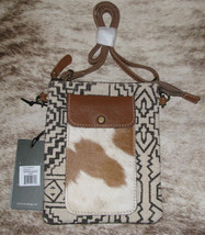 Myra Bag #1563 Leather, Canvas, Hairon, Rug 6.5&quot;x8&quot; Small Crossbody~Front Pocket - £21.96 GBP