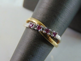 Womens Vintage Estate 10K Gold Diamonds &amp; Rhodolite Ring 2.9g #E2936 - $4,986.45 MXN