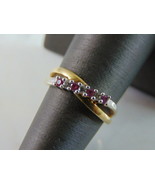 Womens Vintage Estate 10K Gold Diamonds &amp; Rhodolite Ring 2.9g #E2936 - $4,986.45 MXN