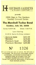 Marshall Tucker Band Ticket Stub July 30 2006 Littleton Colorado - £11.59 GBP