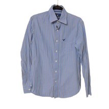 American Eagle Shirt Mens Small LS Vintage Fit Blue White Stripe Button ... - $13.78