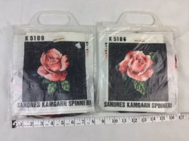 Vtg new Rose Cross Stitch Sandnes Kamgarn Spinneri Norwegian Two Kits - $24.74