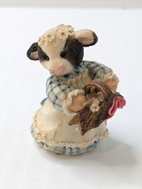 Enesco Mary&#39;s Moo Moos Flour Girl Cow 1995 Flower Wedding Figurine 167541 - £8.22 GBP