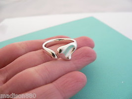 Tiffany &amp; Co Silver Peretti Full Heart Ring Band Sz 5.75 Love Gift State... - $198.00