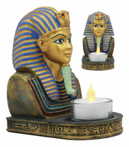 Ancient Egyptian King Ruler Pharaoh Tutankhamun Votive Candle Holder Statue - £24.77 GBP
