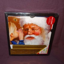 Santa Claus Box Christmas Cards 18 Holiday Greeting Foil Lined Envelope Rite Aid - £14.37 GBP