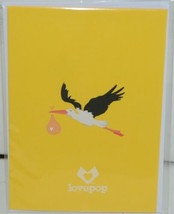 Lovepop LP2078 Stork Pop Up Slide Out Note Card White Envelope Cellophane Wrap - £10.44 GBP
