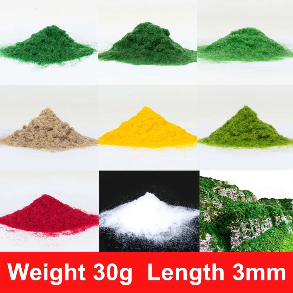 30g/Bag Miniature Scene Model Materia Turf Flock Lawn Nylon Grass Powder 3MM - £8.65 GBP