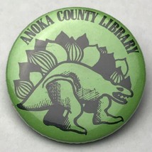 Anoka County Minnesota Library Stegosaurus Dinosaur Vintage Pin Button P... - $13.95