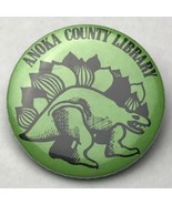 Anoka County Minnesota Library Stegosaurus Dinosaur Vintage Pin Button P... - $13.95