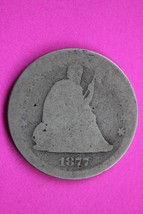 1877 S Seated Liberty Silver Quarter Scarce Guaranteed Authentic Rare Co... - $418.61 MXN