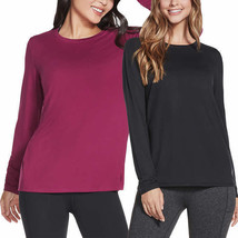 Skechers Ladies&#39; Active Long Sleeve Tee 2-PACK Size: XS,  Black and Magenta - £19.65 GBP